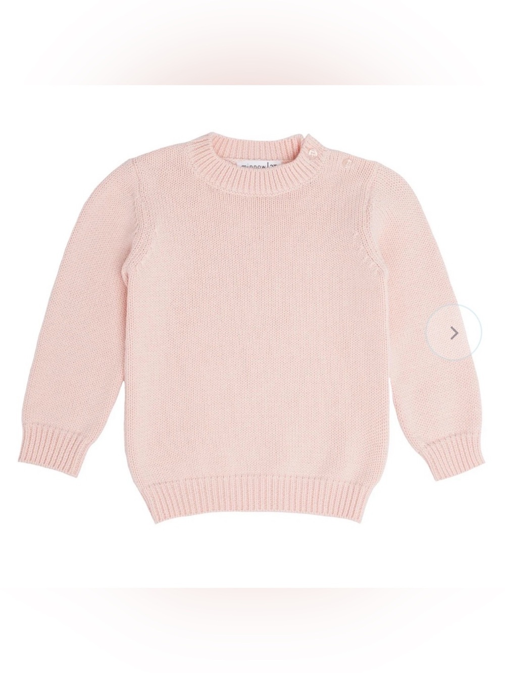 Minnow Crewneck Knit Sweater in Soft Pink, Size 2T